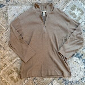 H&M Tan Quarter-Zip Sweater